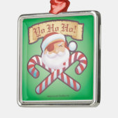 JollySanta Ornament-Square Metalen Ornament (Links)