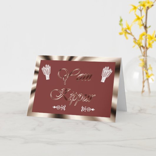 Jom Kipoer Joodse Feestdag Vasten Jodendom Heilige Kaart (Gele Bloem)