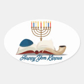 Jom Kipoer  Ovale Sticker (Voorkant)