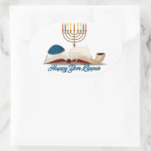 Jom Kipoer  Ovale Sticker (Tas)