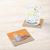 Jom Kippoer Break-the-Fast: Koffie, Granaatappels Kartonnen Onderzetters (Insitu)