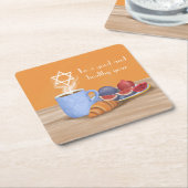 Jom Kippoer Break-the-Fast: Koffie, Granaatappels Kartonnen Onderzetters (Schuin)