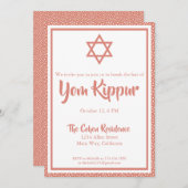 Jom Kippoer Joods Breek het Fast Dinner Party Kaart (Voorkant / Achterkant)