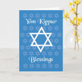 Jom Kippur Zegeningen Joodse Davidster Kaart (Gele Bloem)