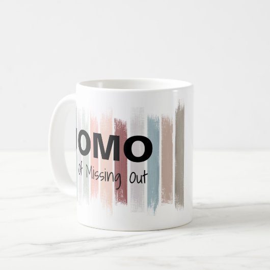 JOMO Joy of Missing Out Paint Brush Strokes Koffiemok (Voorkant links)