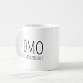Jomo vreugde van het missen koffiemok (Voorkant links)