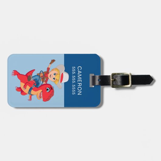 Jon en Blitz | Dino Ranch Bagagelabel (Voorkant horizontaal)