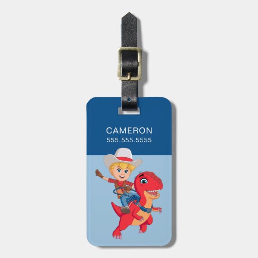 Jon en Blitz | Dino Ranch Bagagelabel (Voorkant verticaal)