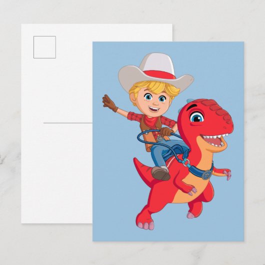 Jon en Blitz | Dino Ranch Briefkaart (Voorkant / Achterkant)