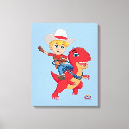 Jon en Blitz | Dino Ranch Canvas Afdruk (Voorkant)