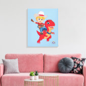 Jon en Blitz | Dino Ranch Canvas Afdruk (Insitu (Woonkamer))