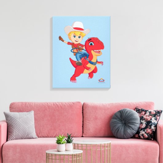 Jon en Blitz | Dino Ranch Canvas Afdruk (Insitu (Woonkamer))