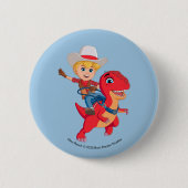 Jon en Blitz | Dino Ranch Ronde Button 5,7 Cm (Voorkant)
