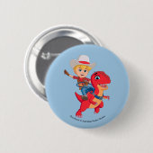 Jon en Blitz | Dino Ranch Ronde Button 5,7 Cm (Voorkant /achterkant)