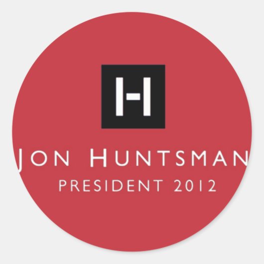 Jon Huntsman 2012 President Ronde Sticker (Voorkant)