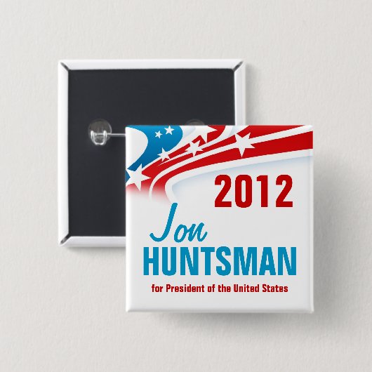 Jon Huntsman Vierkante Button 5,1 Cm (Voorkant /achterkant)