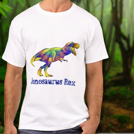Jon osaurus Grappige Rennende T Rex Dinosaur Kunst T-shirt