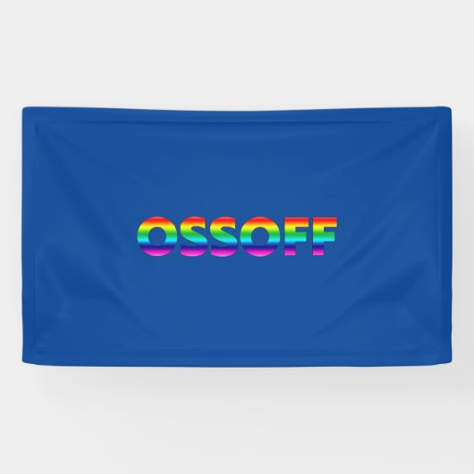 Jon Ossoff Georgia Senate runt pride lgbt blue Spandoek (Horizontaal)