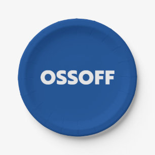 Jon Ossoff Georgia Senate start blauw witte feest Papieren Bordje