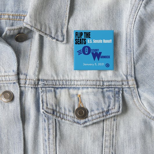 Jon Ossoff & Rev. Raphael Warnock Vierkante Button 5,1 Cm (In situ)