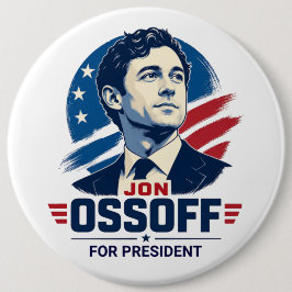 Jon Ossoff voor President 2028 Jumbo-Formaat Ronde Button 6,0 Cm