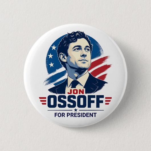 Jon Ossoff voor President 2028   Ronde Button 5,7 Cm (Voorkant)