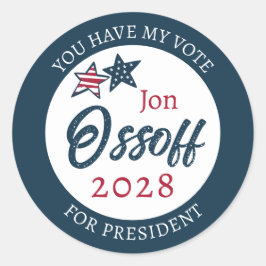 Jon Ossoff voor President 2028 Ronde Sticker