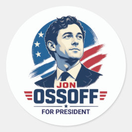 Jon Ossoff voor President 2028 Ronde Sticker