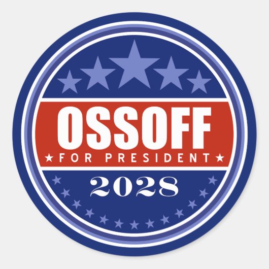 Jon Ossoff voor President 2028 Ronde Sticker (Voorkant)