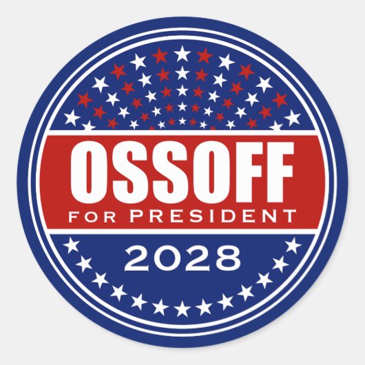Jon Ossoff voor President 2028 Ronde Sticker (Voorkant)