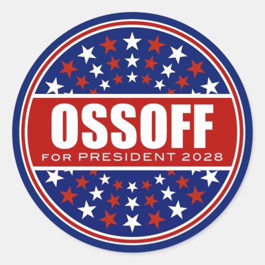 Jon Ossoff voor President 2028 Ronde Sticker (Voorkant)