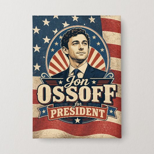 Jon Ossoff | Voor President| Politiek Button (Voorkant)