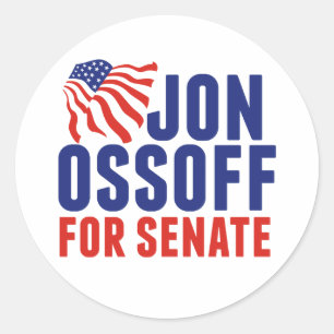 Jon Ossoff voor Senaat 2026 Georgia Verkiezing Ronde Sticker