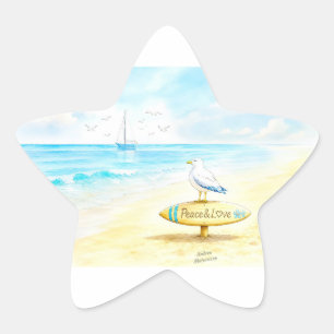 Jon Seagull - Vrede & Liefde Ster Sticker