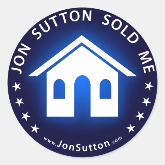 Jon Sutton verkocht me Ronde Sticker (Voorkant)