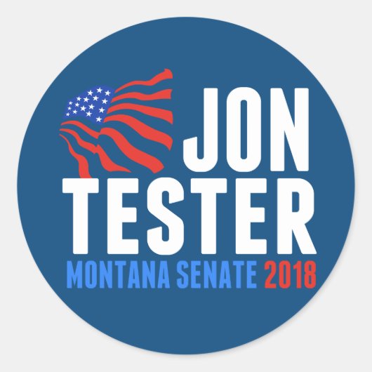 Jon Tester voor Montana Senate 2018 Ronde Sticker (Voorkant)