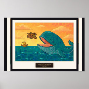Jona en de Walvis — kubus mozaïek Poster