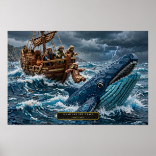 Jona en de Walvis — Kunst van bouwstenen Poster