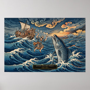 Jona en de Walvis — Ukiyo-e Poster