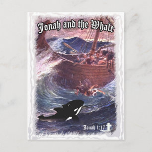 Jonah 1:17 - Jonah en de walvis Briefkaart