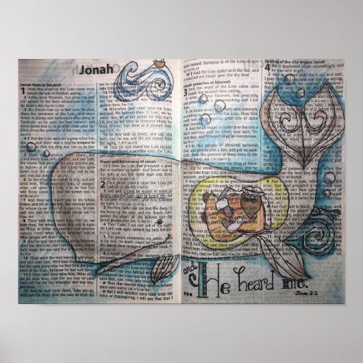 Jonah 2:2 - "Hij hoorde me" Poster (Voorkant)