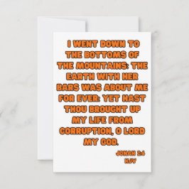 Jonah 2:6 KJV Bijbel Verse Groet Kaart