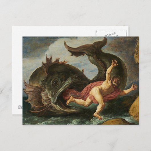 "Jonah and the Whale" art briefkaart (Voorkant / Achterkant)