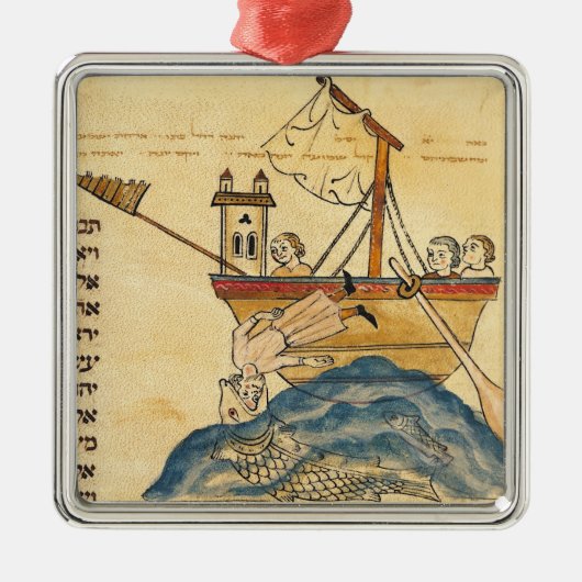 Jonah Eaten van de walvis Metalen Ornament (Voorkant)