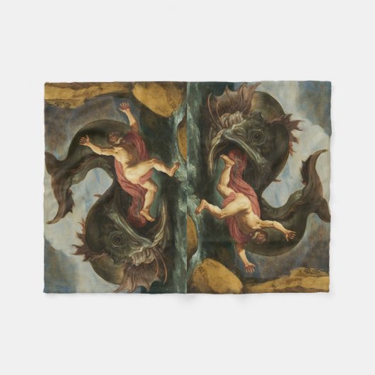 Jonah en de walvis fleece deken (Voorkant (Horizontaal))