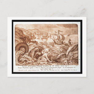 Jonah en de walvis, illustratie uit een Bijbel, en Briefkaart