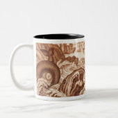 Jonah en de walvis, illustratie uit een Bijbel, en Tweekleurige Koffiemok (Links)