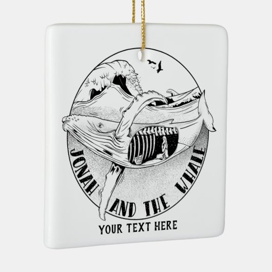 Jonah en de walvis keramisch ornament (Rechts)