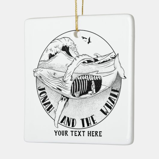 Jonah en de walvis keramisch ornament (Links)