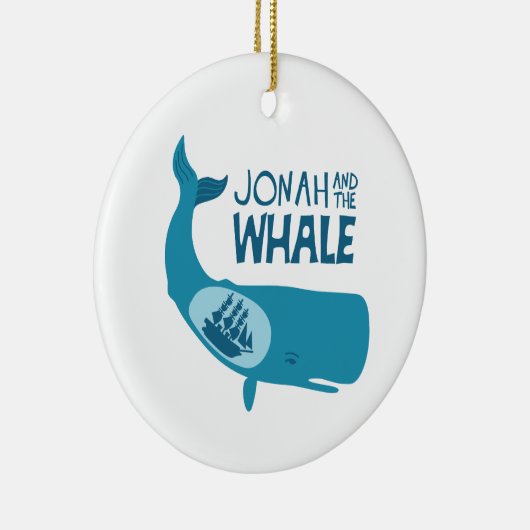 Jonah en de walvis keramisch ornament (Rechts)